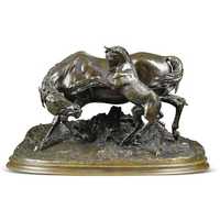 Rzeźba para koni arabskich -brąz P.J.MENE.