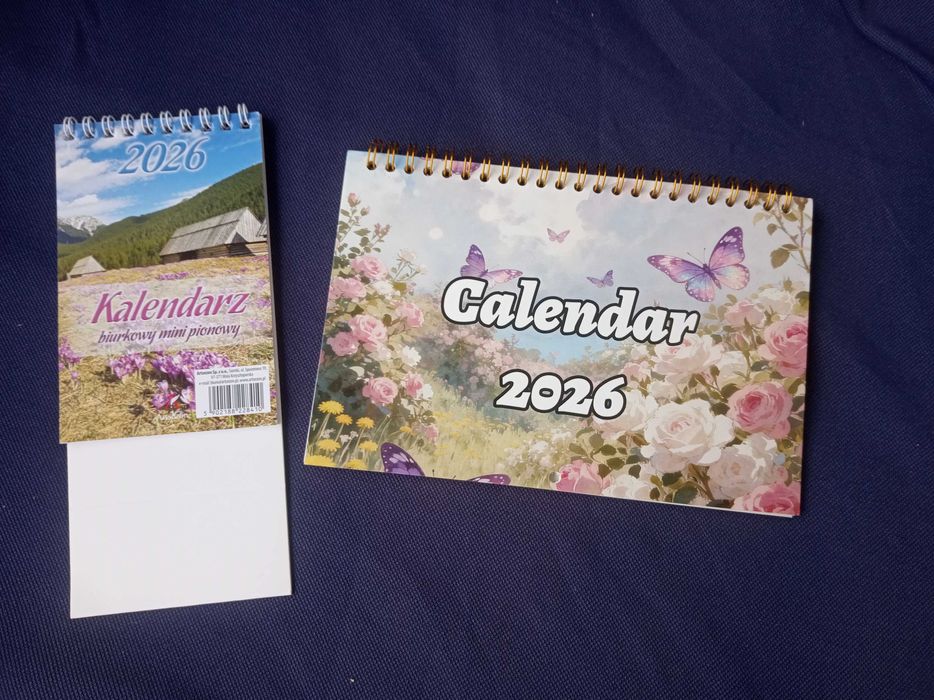 Zestaw 2 kalendarzy 2026 biurkowy i ścienny