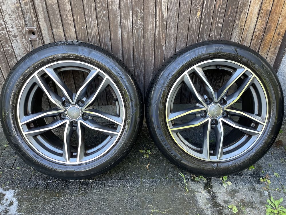 Oryginalne Felgi Audi 17 cali + opony letnie Michelin 225/50 r.2016