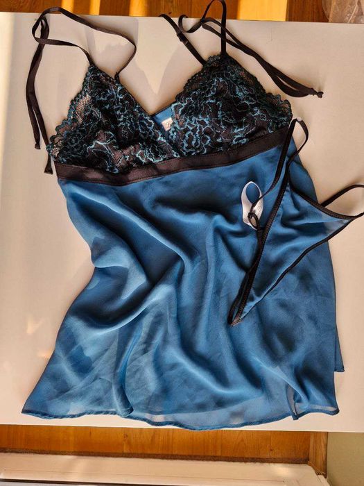 Nowy komplet bielizny Linea Donatella - babydoll + stringi, S