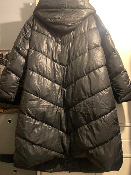 GREENPOINT nowa kurtka płaszcz pikowany oversize kaptur duża