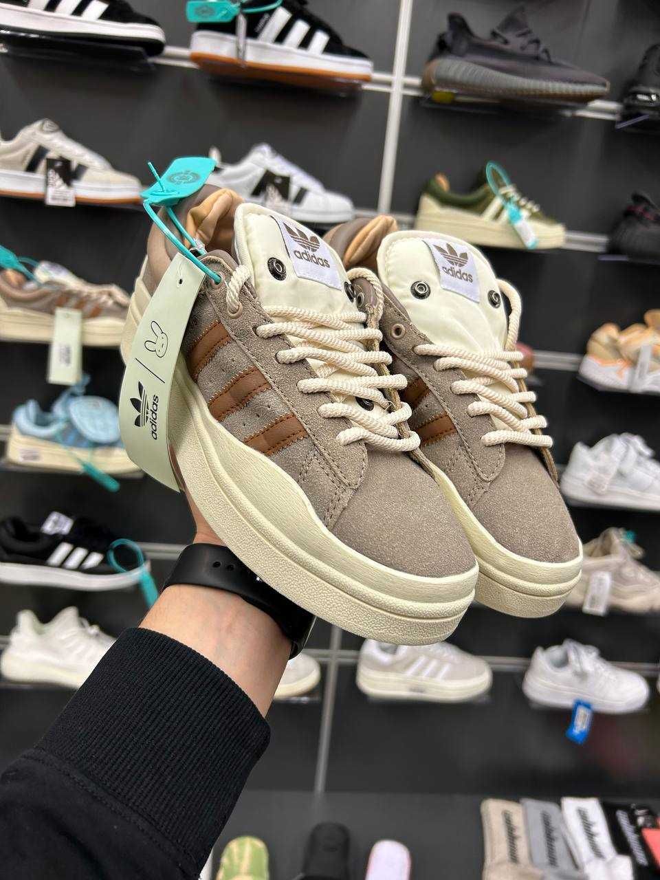 Кросівки Adidas Campus x Bad Bunny Brown-White (37-41) кампус бад бани