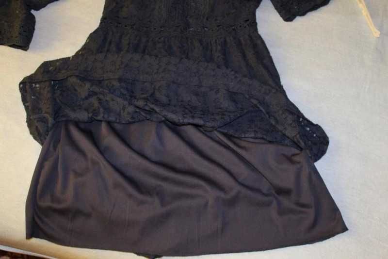 Koronkowo-gipiurowa sukienka z przezroczystościami