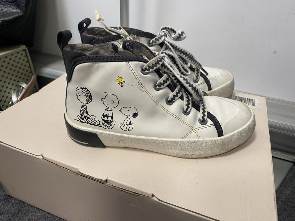 Zara kids biale trampki snoopy za kostke sneakers na zamek 30 31