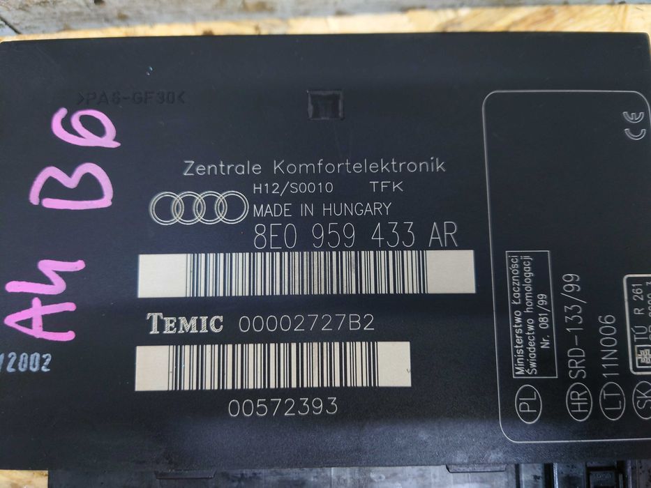 Audi A4 B6 B7 A6 C5 Moduł Sterownik Komfortu
