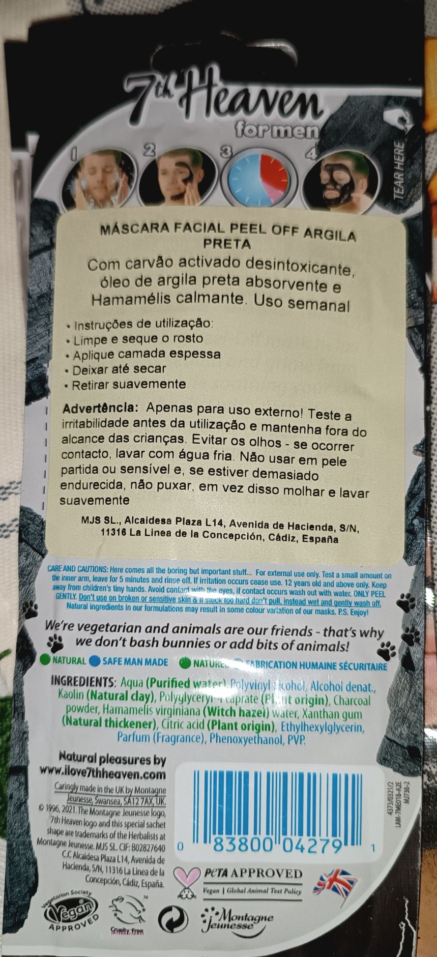 Peel-off de argila preta com carvão ativado_Mascara Masculina