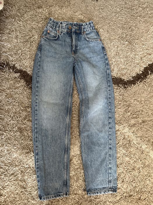 джинси сині,широкі,висока посадка pull&bear