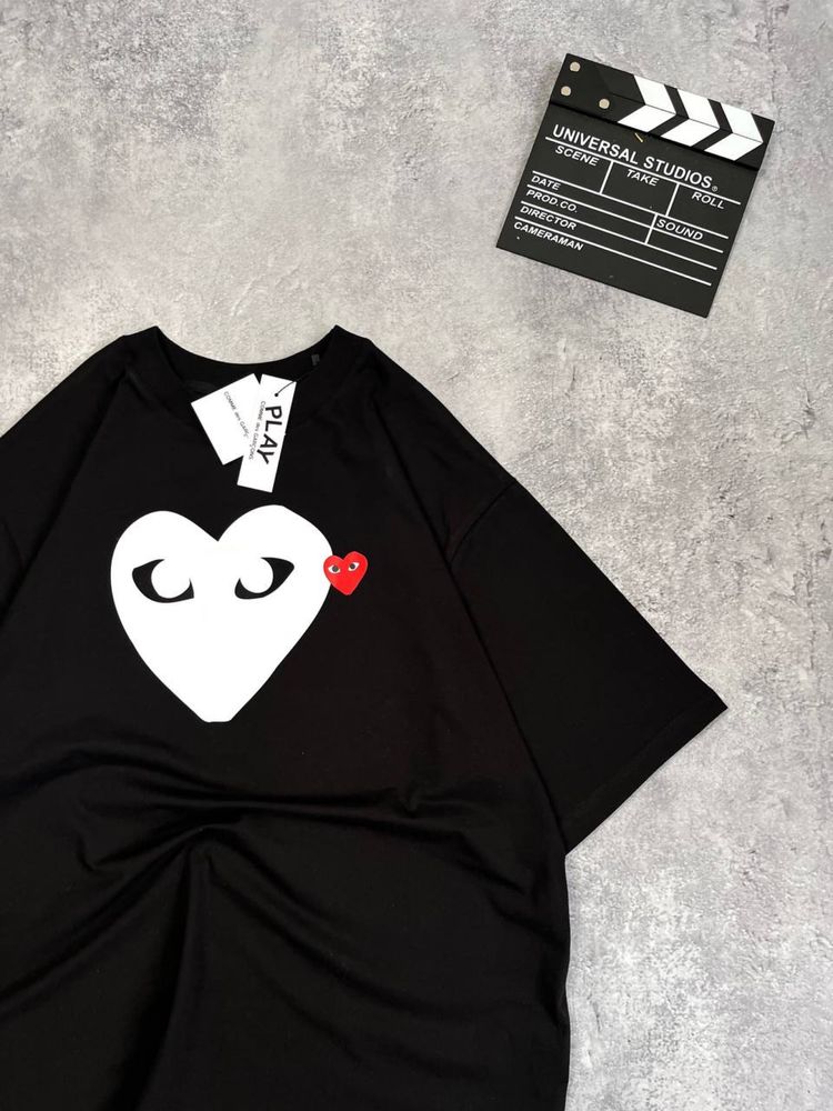 Футболка PLAY Comme Des Garcons чорна Оверсайз