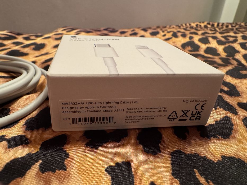 Kabel Apple USB-C to Ligthning 2m. Oryginalny. Dowód zakupu