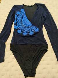 Body Desigual S preto e azul