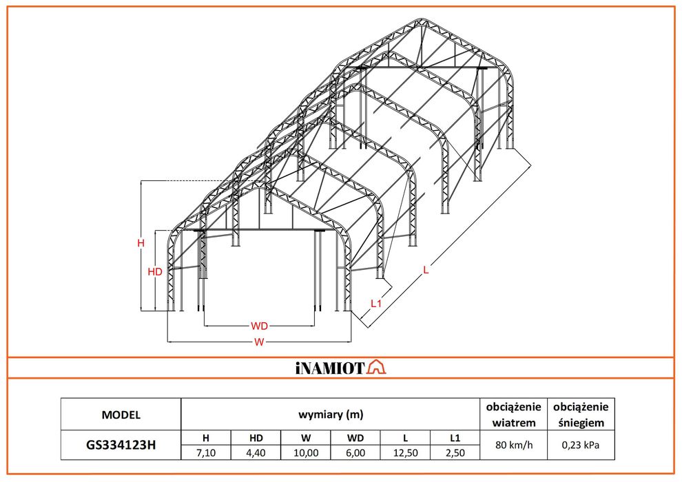 Hangar Namiotowy hala namiotowa samolotów 10x12,5x7,1 m garaż wiata