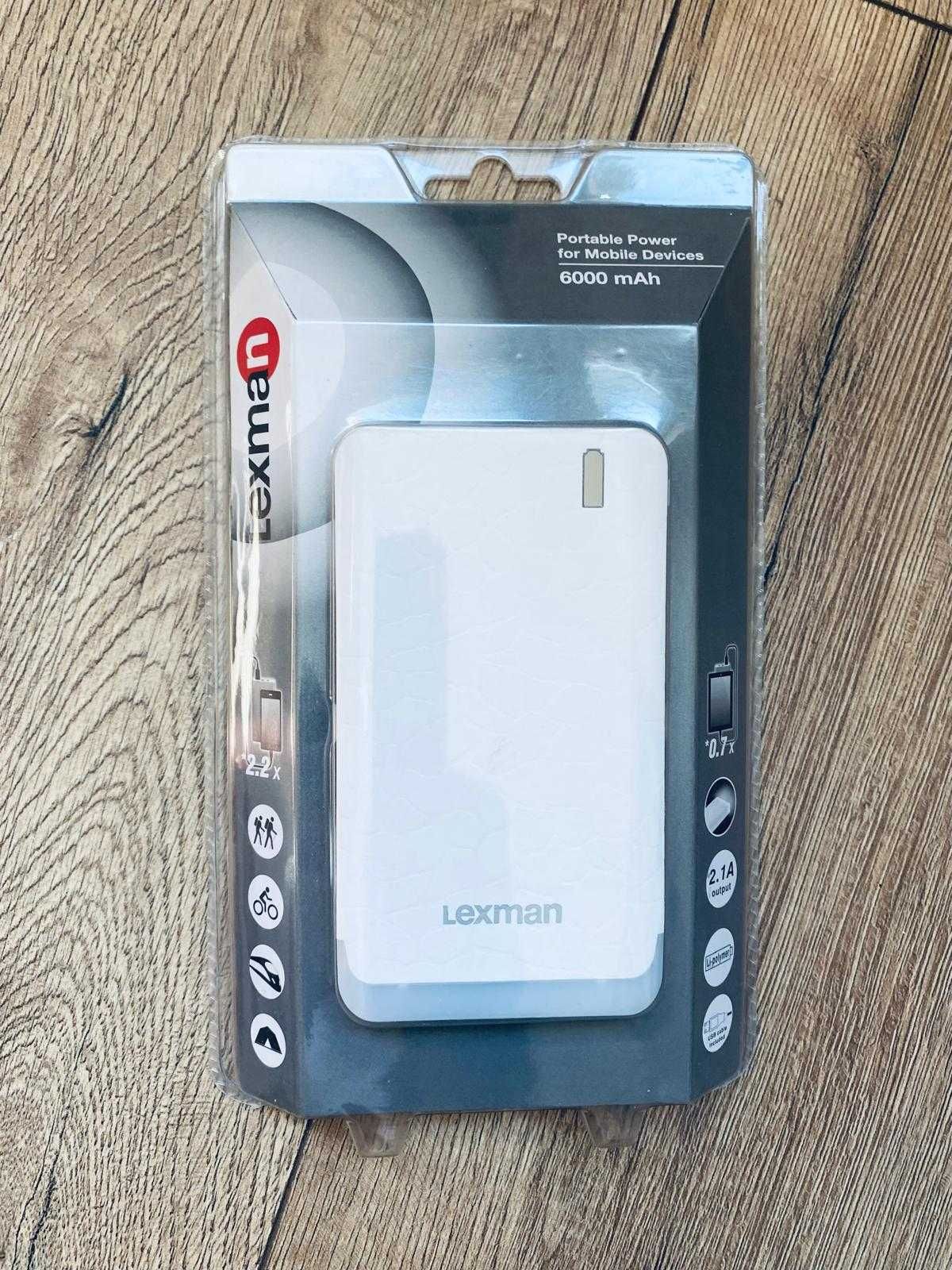 Powerbank LEXMAN 6000mAh Biały - nowy