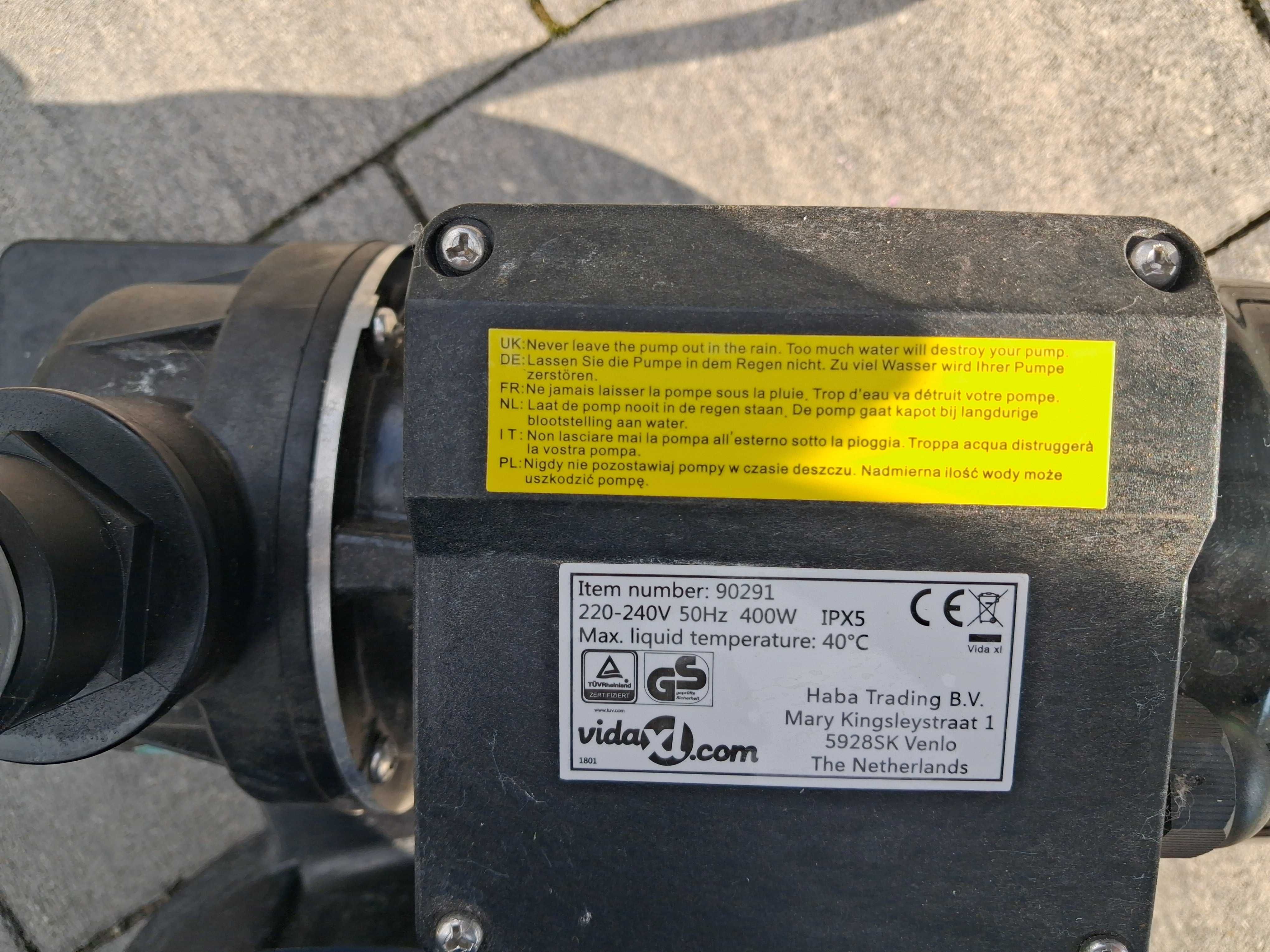 Pompa piaskowa vida xl 400 wat 11.000 l/h