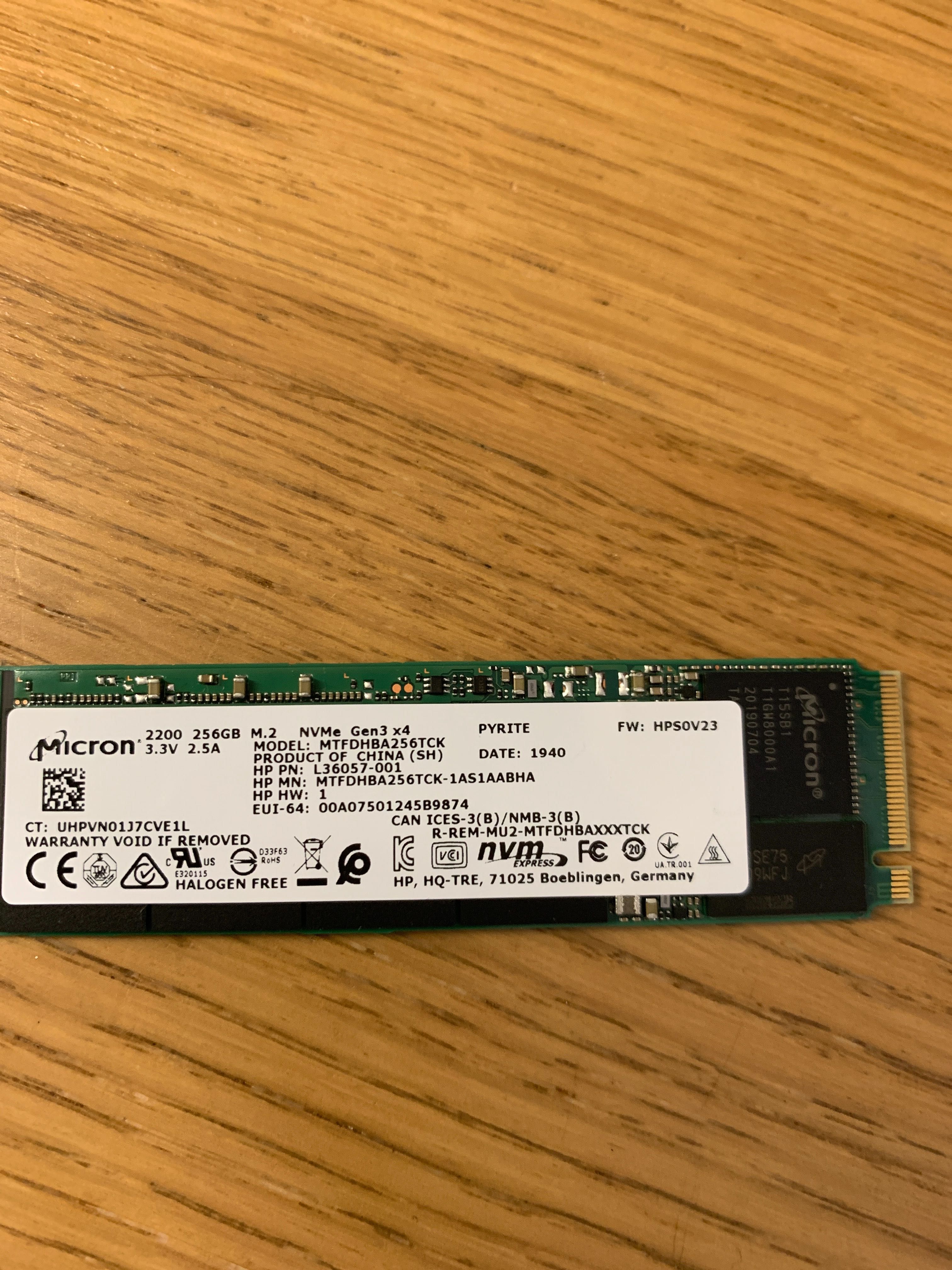 NVME 256gb o mais rápido Micron