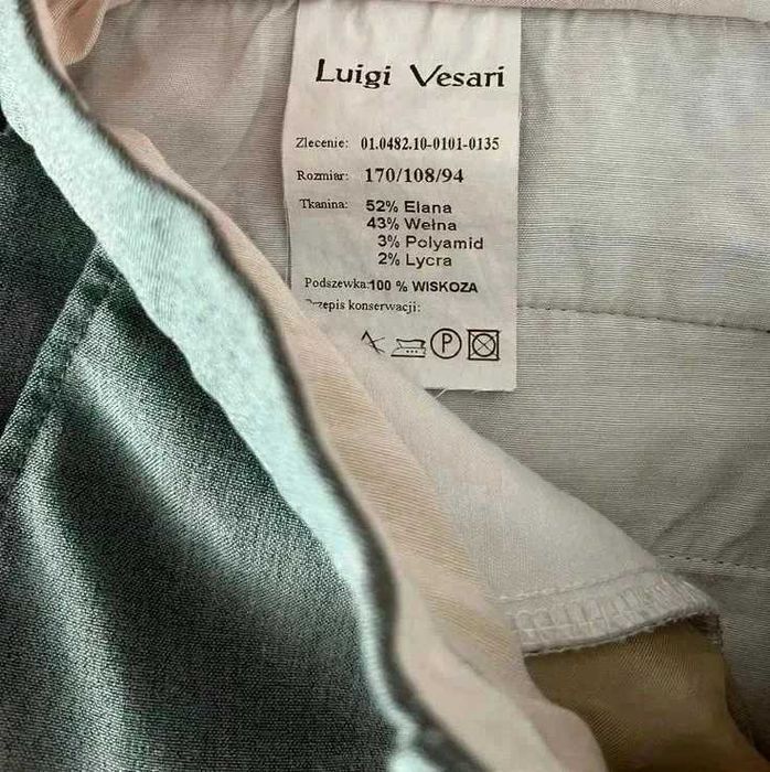 Szare popielate spodnie proste materiałowe męskie wełna vintage L 40