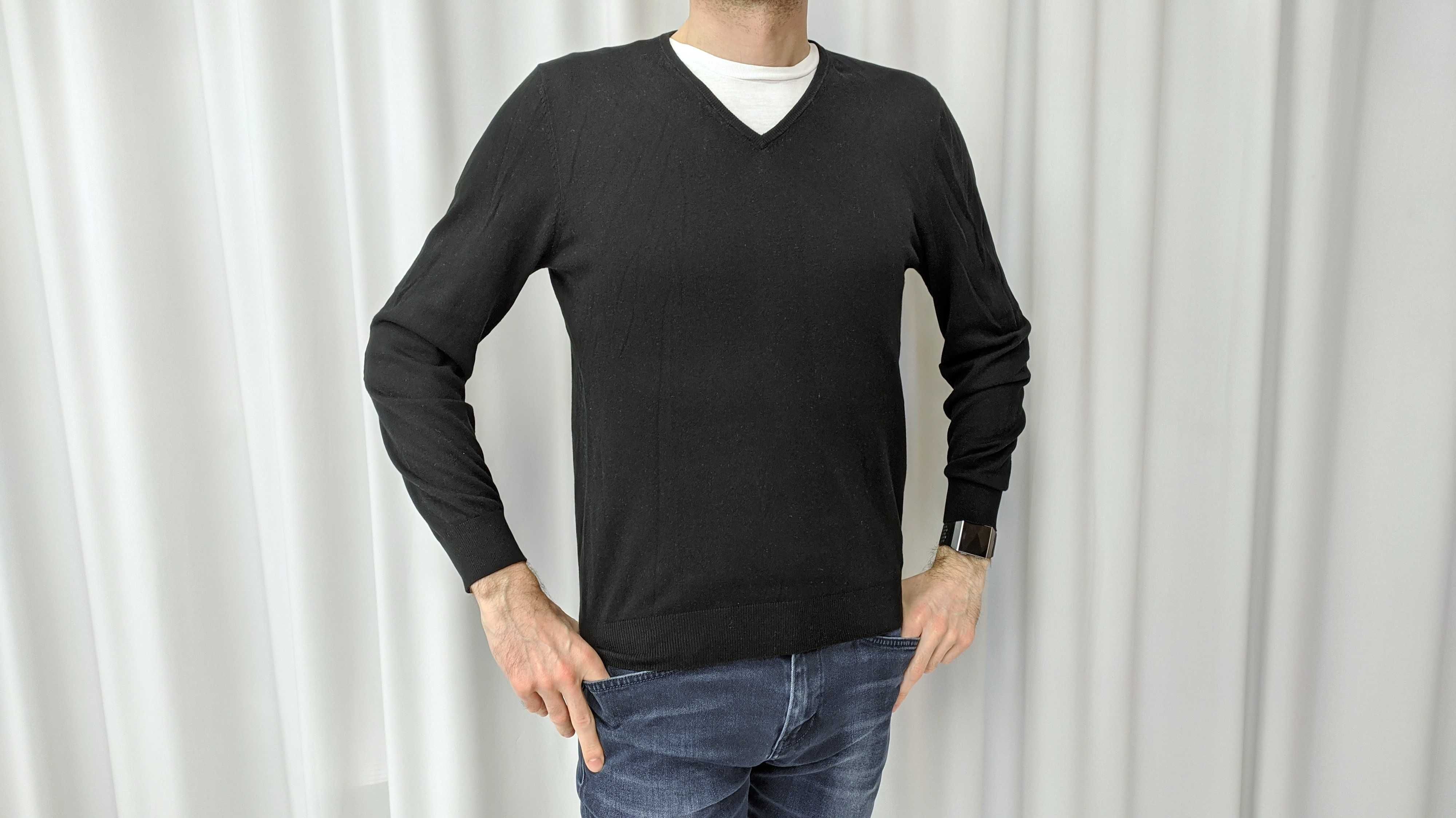 Czarny męski sweter. Massimo Dutti. Rozmiar M (46)