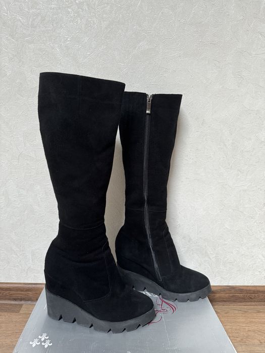 Чоботи жіночі зимові, замша, хутро, 39р