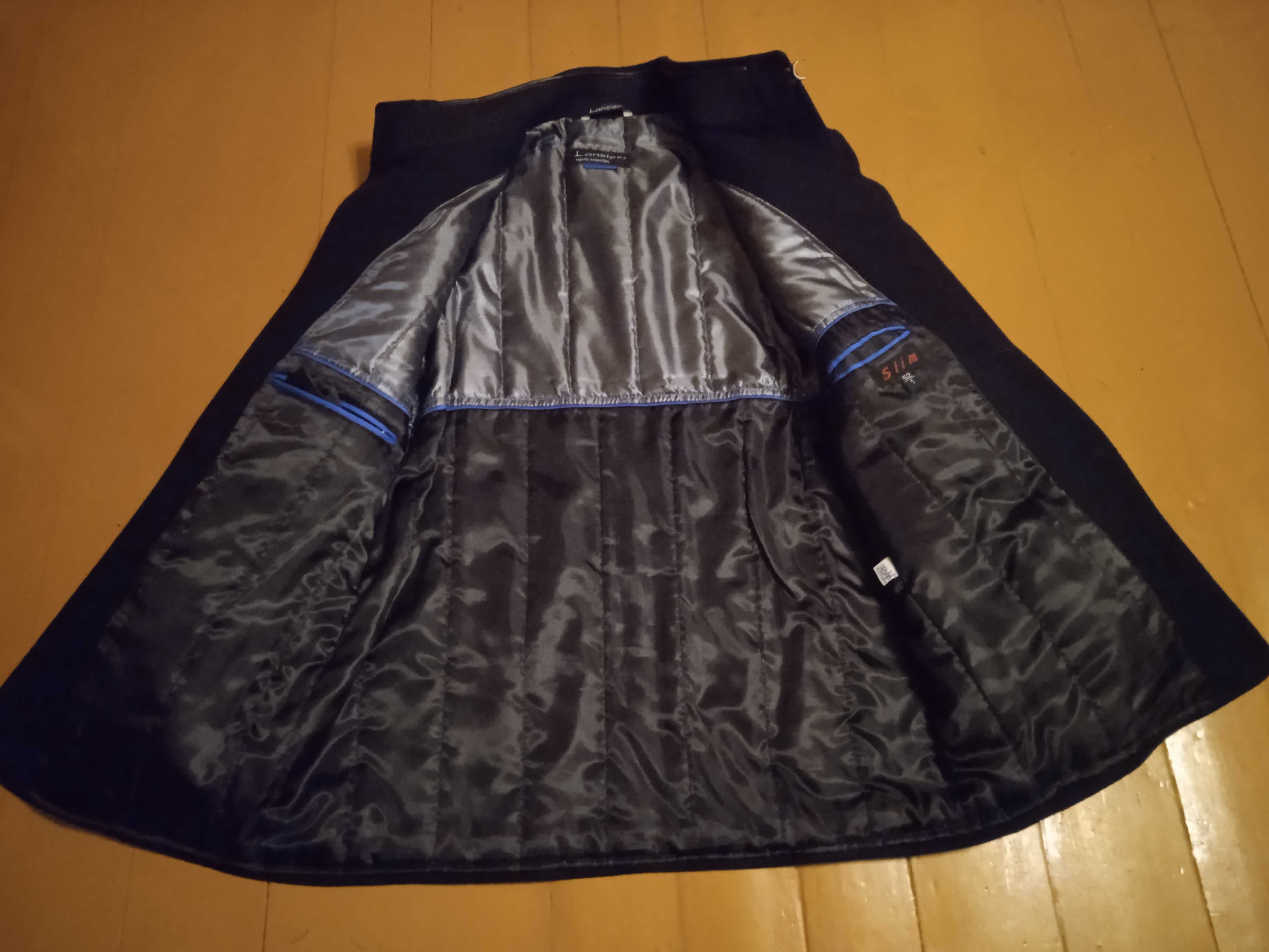Płaszcz męski elegancki kurtka męska czarna materiałowa rozmiar 52