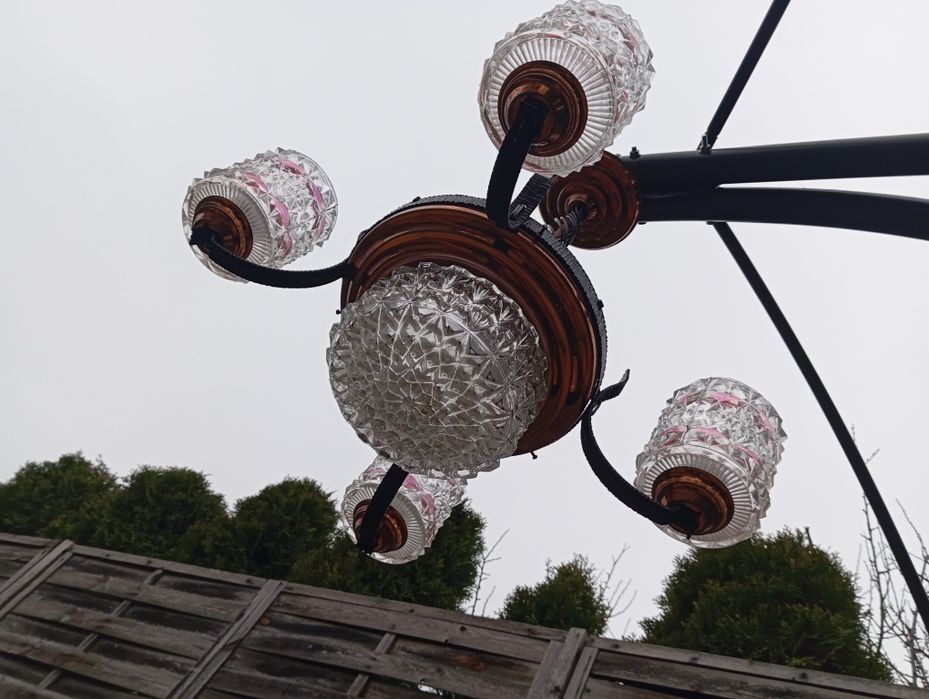 Żyrandol + kinkiet PRL