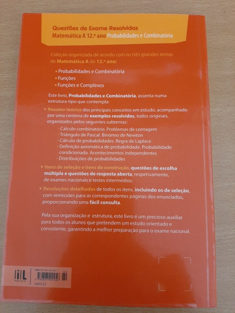 Livro Questões de Exame Resolvidas - Matemática A - Probabilidades