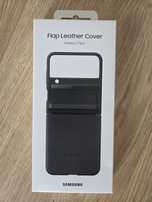 Oryginalne etui Samsung flap leather cover galaxy z flip4 black czarne
