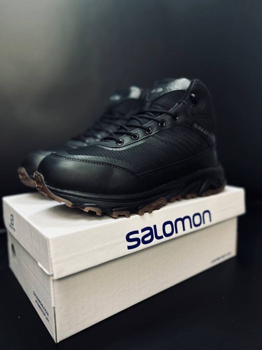 Ботинки мужские саломон Salomon / кожаные ботинки термо / не промокают