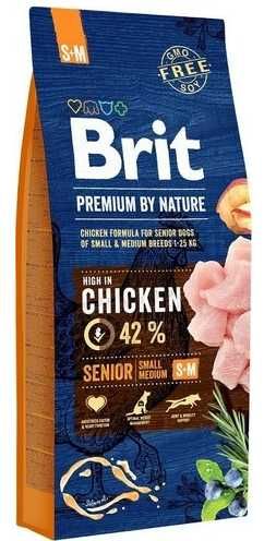 BRIT Senior S+M - sucha karma dla psów starszych ras średnich - 15 kg