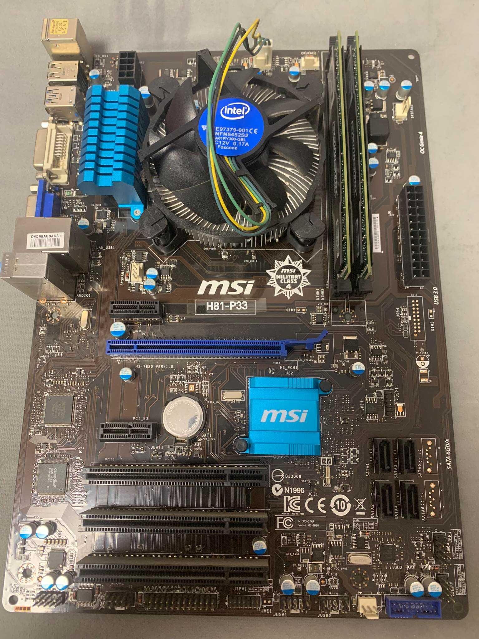 Intel i3-4170 3.70GHz MSI H81-P33 2x4GB DDR3 1600MHz