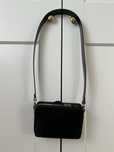 Mandel Phone Purse Black torebka czarna skorzana mala z paskiem