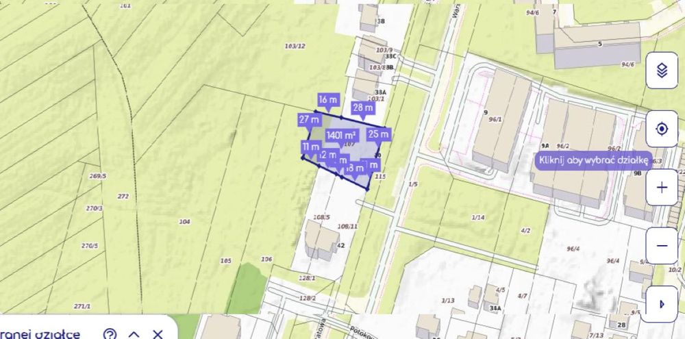 Ustawna działka budowlana na Os. Południe