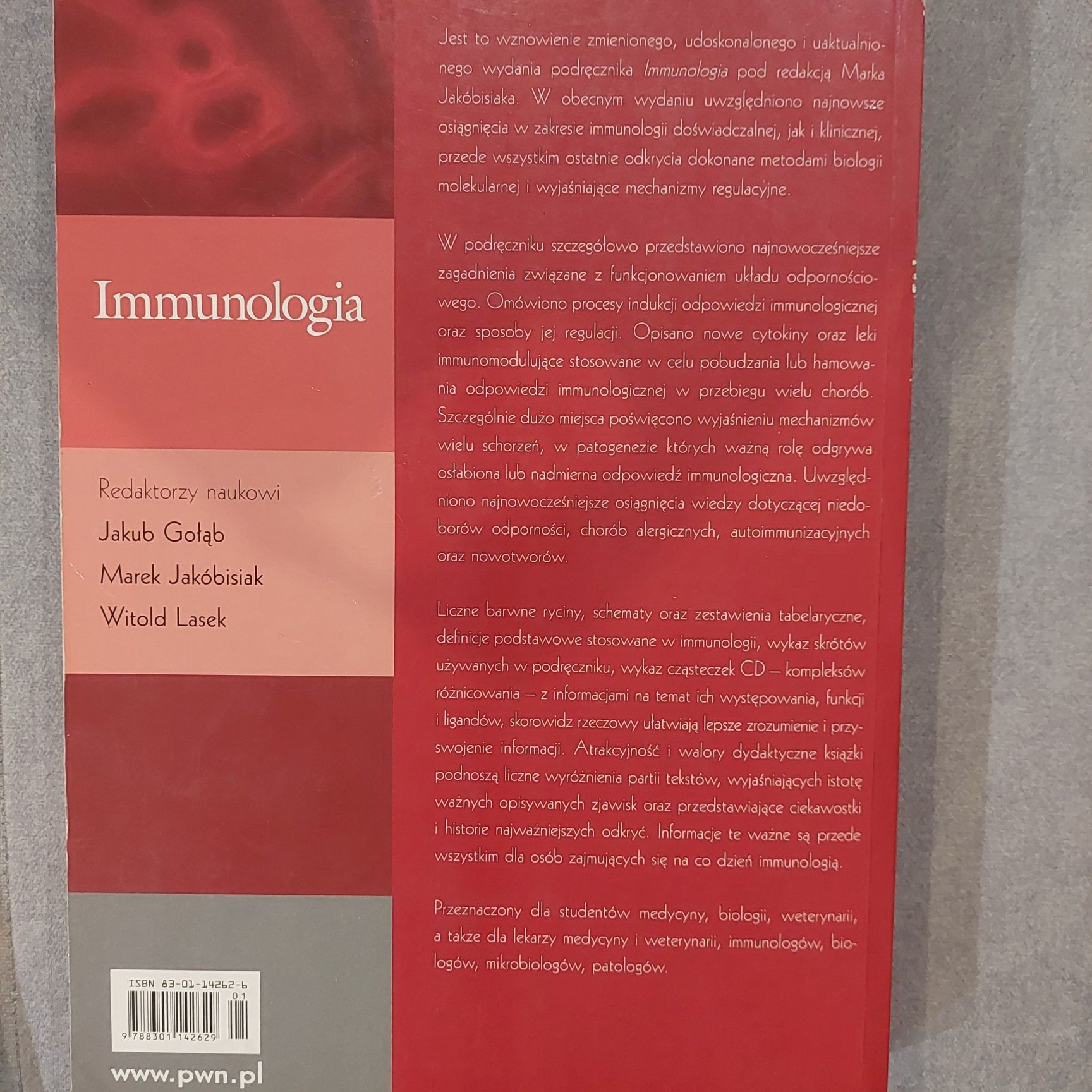 Książka medyczna Immunologia Jakub Gołąb