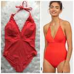 H&M 42r efektowny czerwony strój kąpielowy