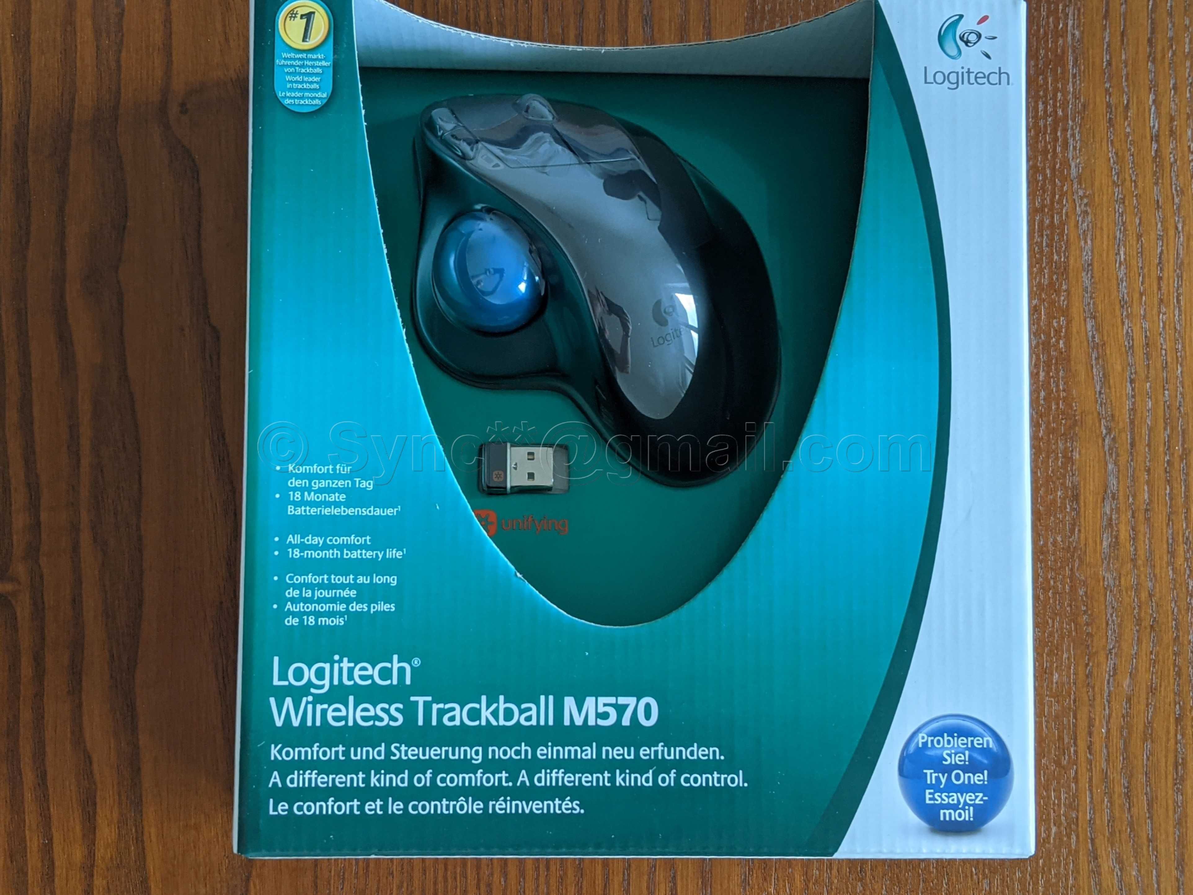 Logitech M570 * Mysz Trackball * 18 miesięcy na jednej baterii *