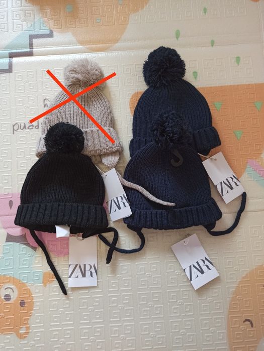 Вязаные  детские шапки Zara новые
