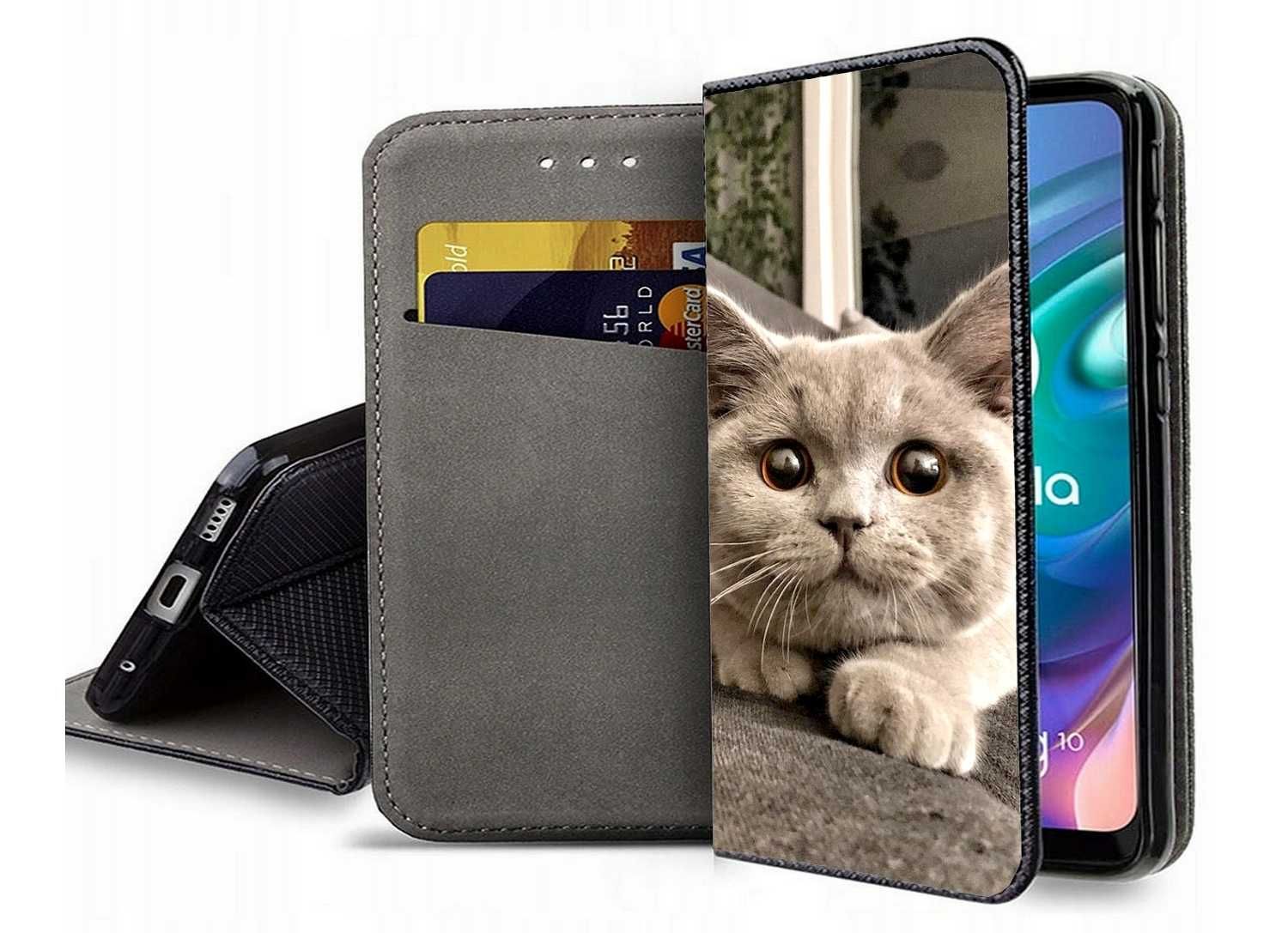 Etui zamykane na telefon kot Brytyjski iPhone Samsung Huawei Xiaomi