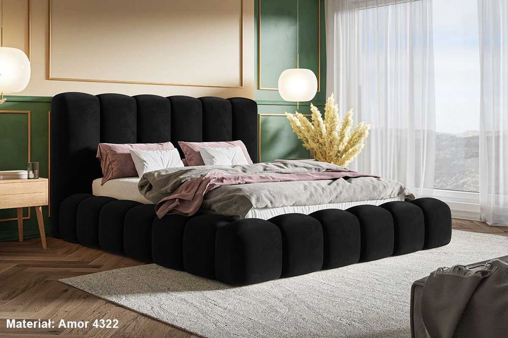 Łóżko tapicerowane bukla bed CRUDO 140x200 160x200 180x200 pojemnik