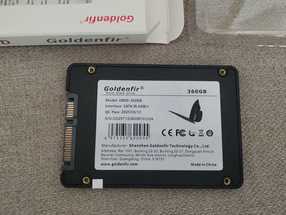 Disco SSD - 360GB - Sata III - Goldenfir - Preto