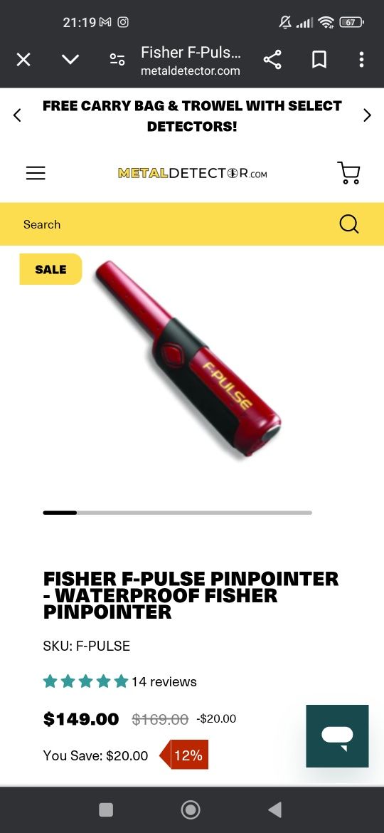 Pinpointer profissional Fisher F Pulse