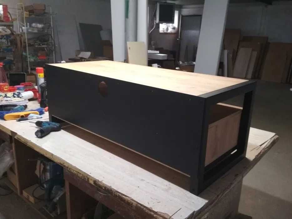 Komoda szafka RTV2 Loft 140cm dąb Lancelot Craft Wotan Hikora Halifax