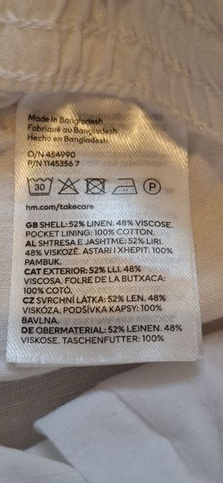 Spodenki białe H&M rozmiar XS 34