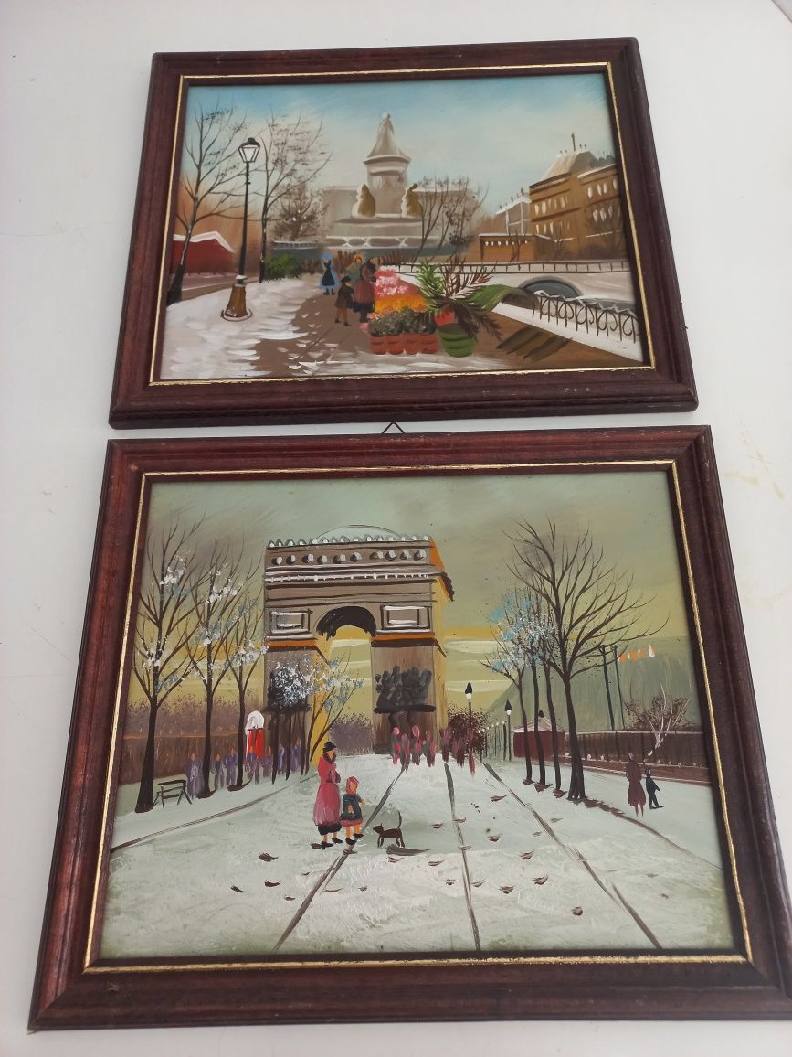 Dois quadros,  pintura a óleo. Impecáveis