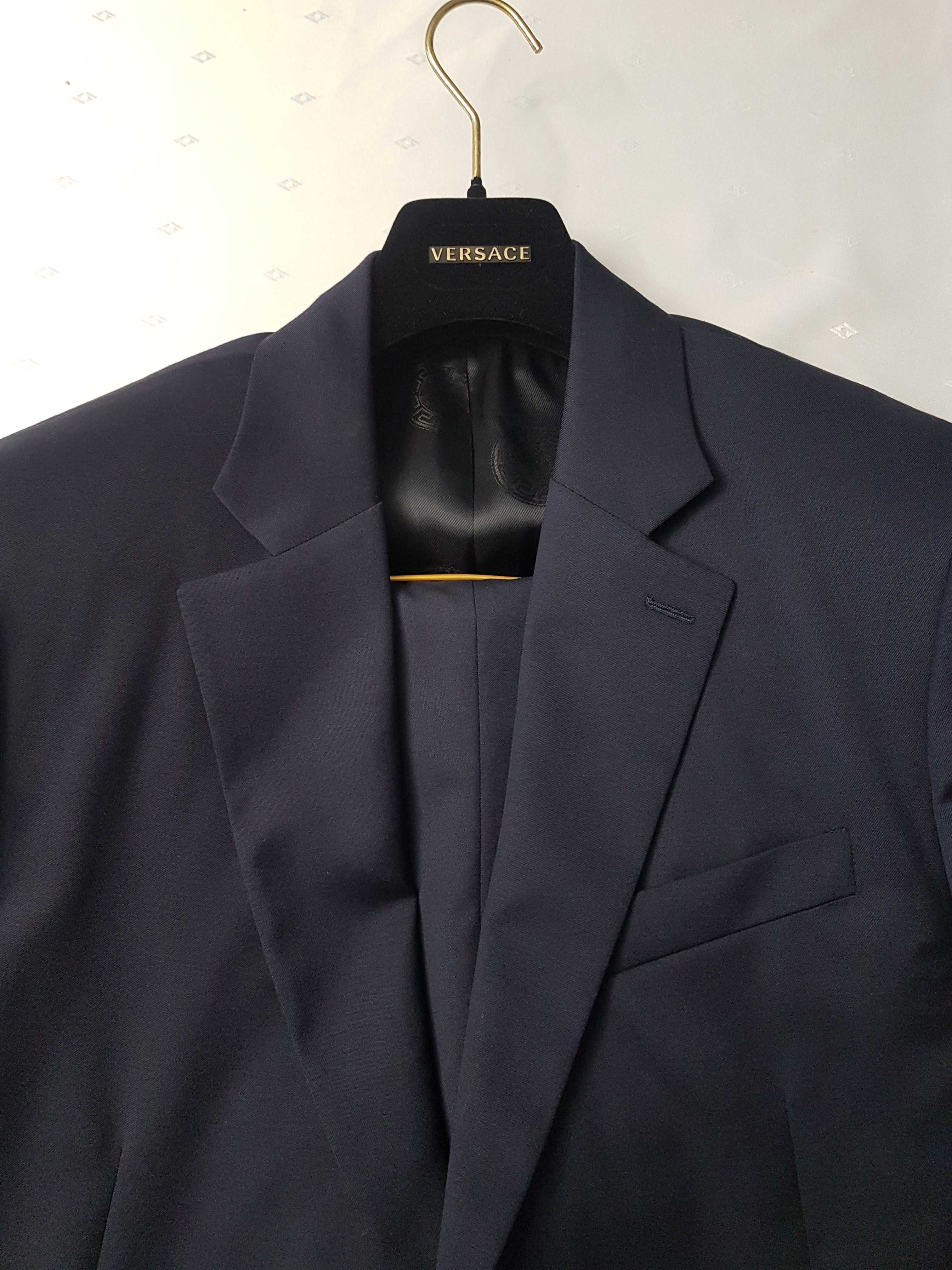 Garnitur versace meski 180/88a nowy orginal 100% granatowy