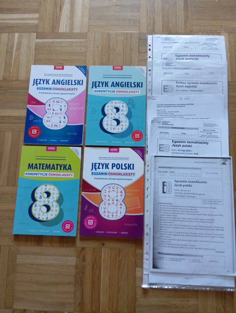 Egzamin ósmoklasisty - matematyka , polski , angielski