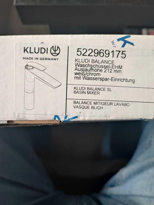 Kludi Balance bateria umywalkowa stojąca wysoka biała/chrom