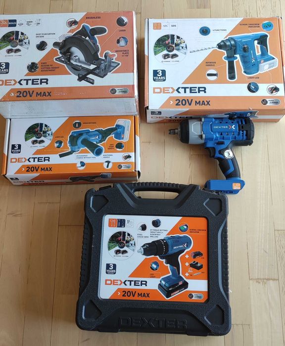 Zestaw elektronarzędzi akumulatorowych Dexter