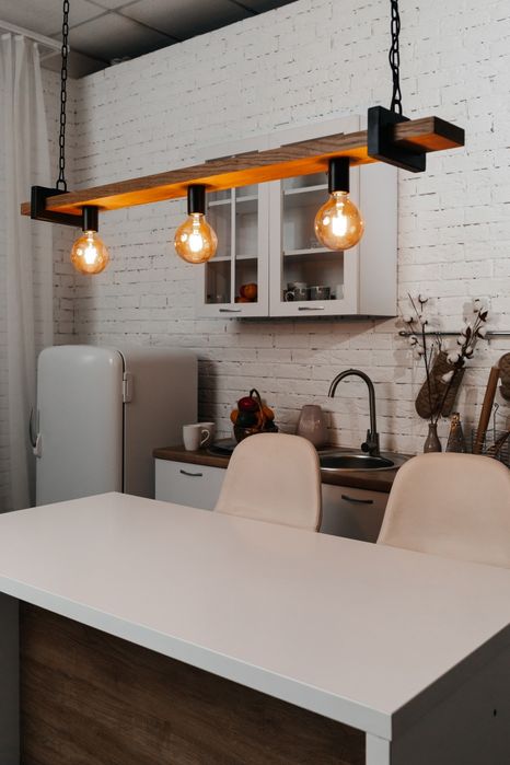 Світильник лофт з дерева(дуб), люстра, навісний світильник