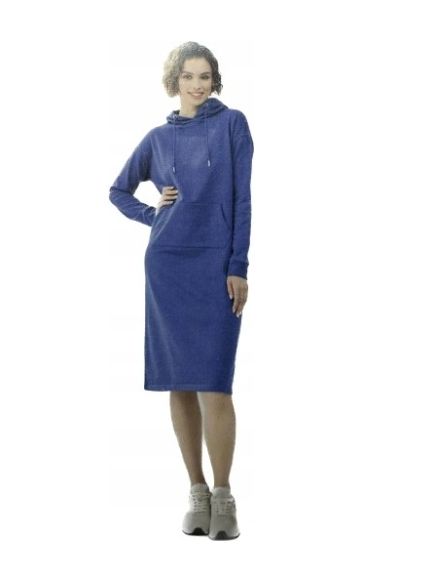 Sukienka dresowa kaptur niebieska Cleve 40
