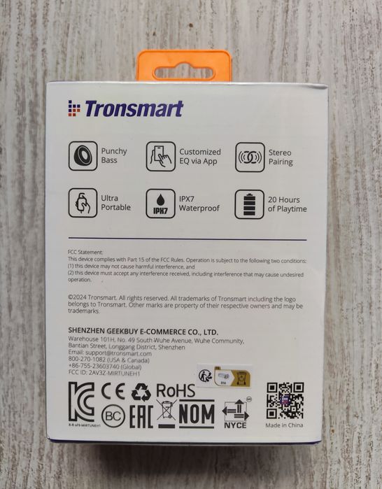 Нова Колонка Tronsmart Mirtune H1 (8Вт 20год)
