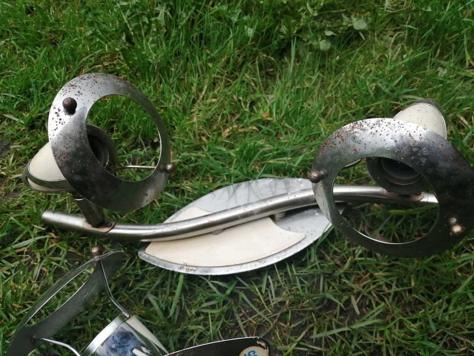 lampa +kinkiet biało srebrny