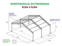 Nowa KONSTRUKCJA WIATA OCYNKOWANA 8x6.5m Garaż Magazyn Hala Rolna